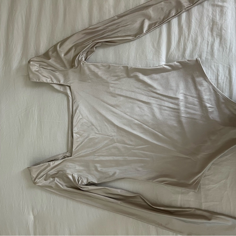 Babaton Satin Cream Bodysuit